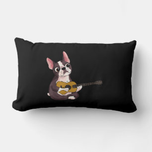 Playing Guitar Guitarist Frenchie Bulldog Gift Lumbar Cushion
