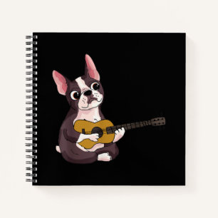 Playing Guitar Guitarist Frenchie Bulldog Gift Notebook
