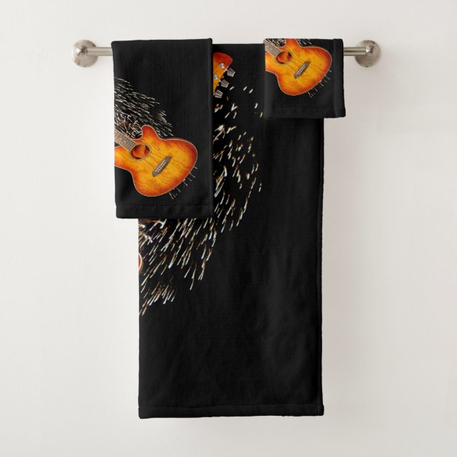 Playing Guitar Lights Me Up, Bath Towel Set (Insitu)