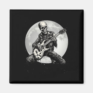 Playing Guitar Punk Rock Music Halloween Mens Kids Magnet