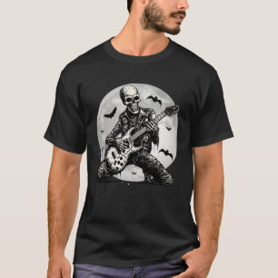 Playing Guitar Punk Rock Music Halloween Mens Kids T-Shirt