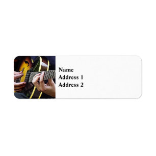 Playing Guitar Return Address Label