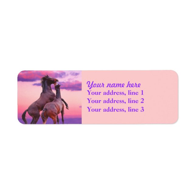 Playing horses Address labels (Front)