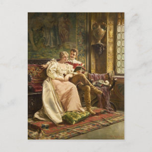 Playing House - Vintage Motive Postcard