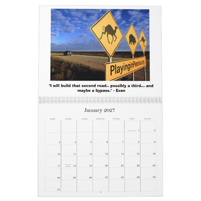 Playing in Peoria 2010 Wall Calendar (Jan 2027)