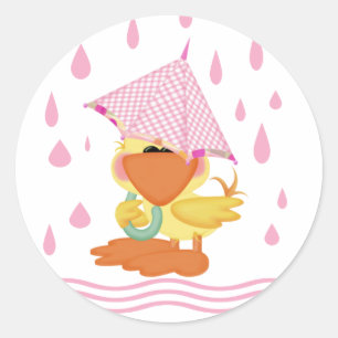 Playing In The Rain Classic Round Sticker