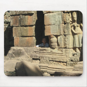 Playing in the Ruins ... Ta Prohm, Cambodia Mouse Pad