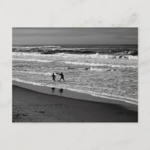 Playing in the Waves of the Pacific Ocean Postcard