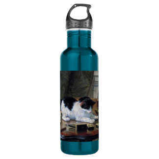 Playing Kitten by Henriëtte Ronner-Knip 710 Ml Water Bottle