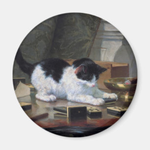 Playing Kitten by Henriëtte Ronner-Knip Magnet