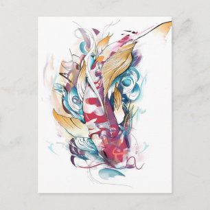 Playing Koi Postcard