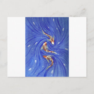 Playing Koi Postcard