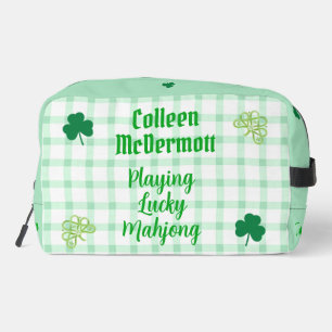 Playing Lucky Mahjong Watercolor Shamrock Tile Bag