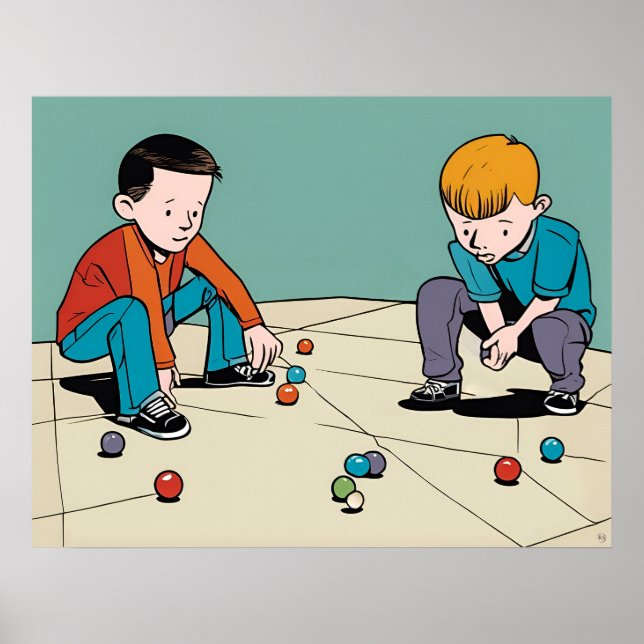 Playing Marbles - Kid's Toys Poster (Front)