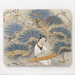 Playing Music by Lotus Pond Mouse Pad