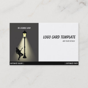 Playing Music Guitar Musicians Logo Business Card