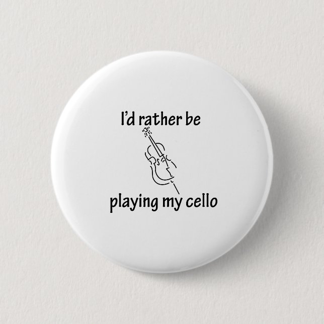 Playing My Cello 6 Cm Round Badge (Front)