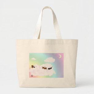 Playing Over The Rainbow Bridge Large Tote Bag