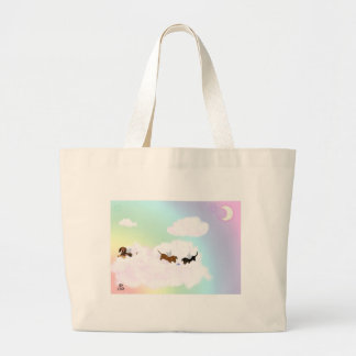 Playing Over The Rainbow Bridge Large Tote Bag