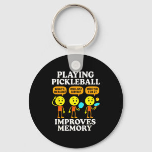 Playing pickleball - funny memory humour  key ring