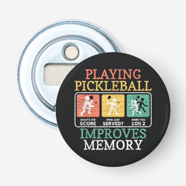 Playing Pickleball Improves Memory  Bottle Opener (Front)