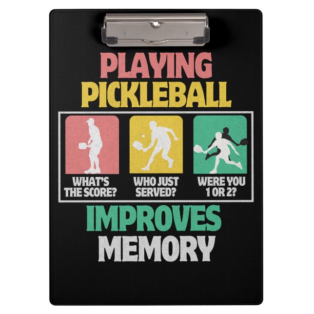Playing Pickleball Improves Memory Clipboard (Front)