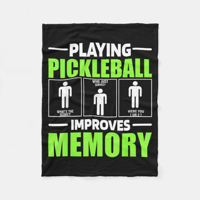Playing pickleball improves memory dink player fleece blanket (Front)