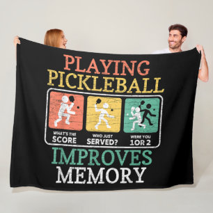 Playing Pickleball Improves Memory  Fleece Blanket