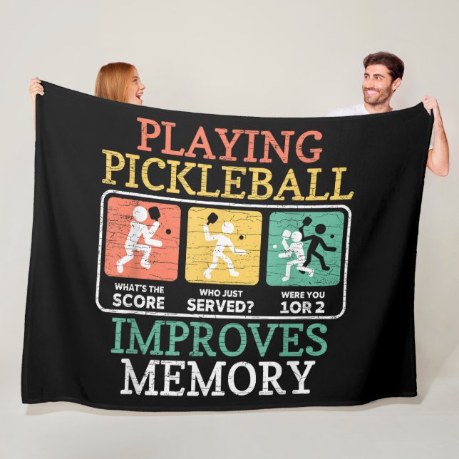Playing Pickleball Improves Memory  Fleece Blanket (In Situ)