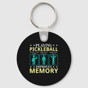 Playing pickleball improves memory, funny pickle key ring