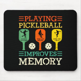 Playing pickleball improves memory funny vintage mouse pad
