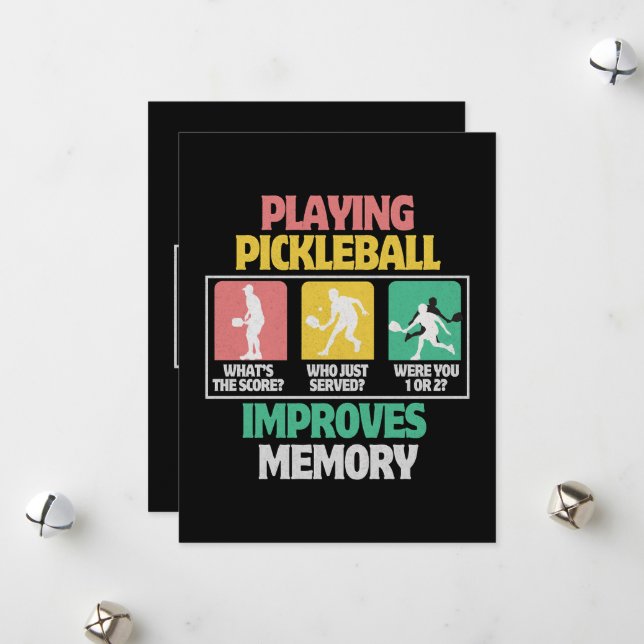 Playing Pickleball Improves Memory Holiday Card (Front/Back In Situ)