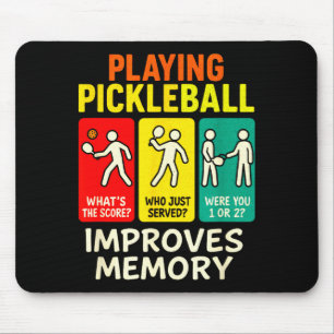 Playing pickleball improves memory - paddleball fu mouse pad