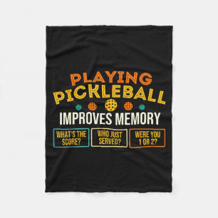 Playing pickleball improves memory - pickleballers fleece blanket