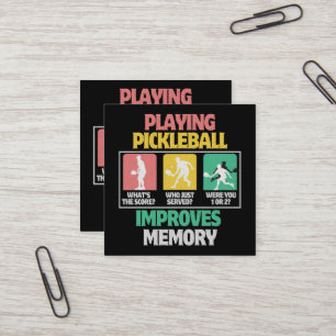 Playing Pickleball Improves Memory Square Business Card