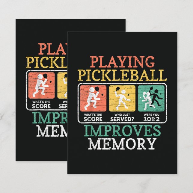 Playing Pickleball Improves Memory  Thank You Card (Front/Back)