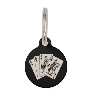 Playing Poker-Card Western Country Girl Trendy Pet Tag