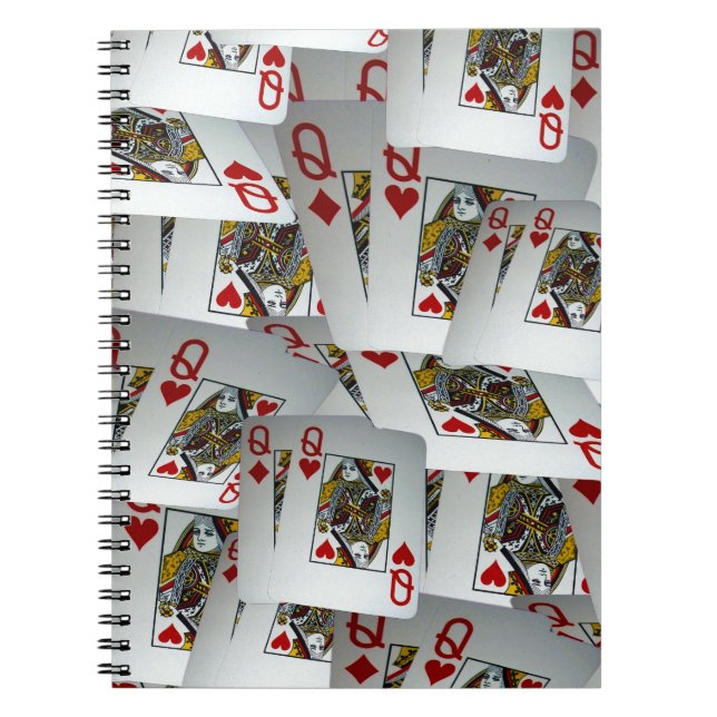 Playing Poker Queens Design, Notebook (Front)
