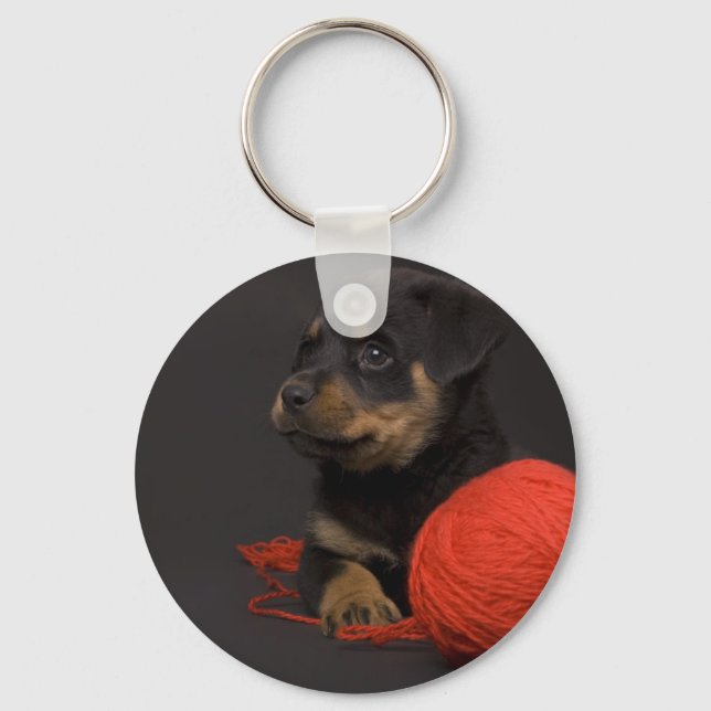 Playing Puppy 7 Key Ring (Front)