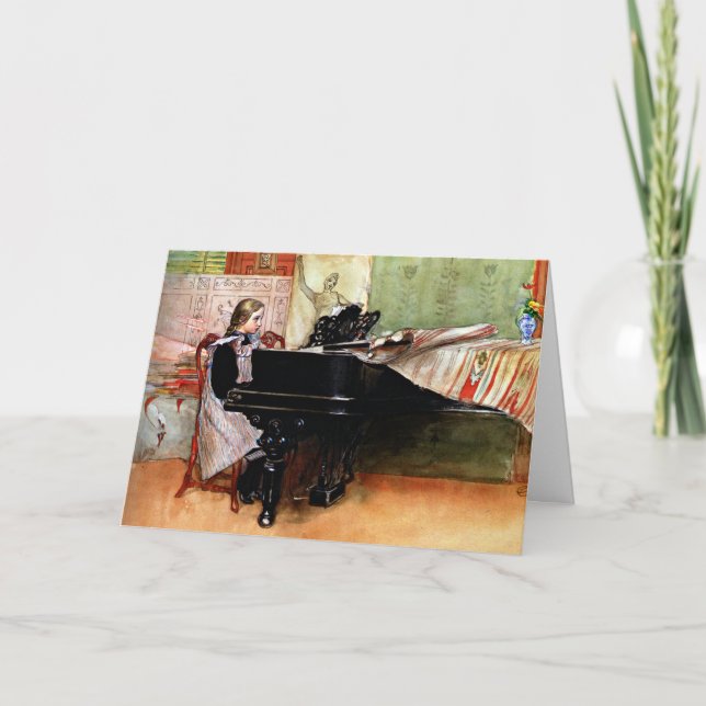 Playing Scales, painting by Carl Larsson Card (Front)