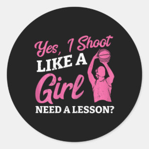 Playing Sketll Like A Girl Ller Sketll Player Girl Classic Round Sticker