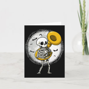 Playing Sousaphone Tuba Instrument Halloween Band Card