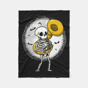 Playing Sousaphone Tuba Instrument Halloween Band Fleece Blanket