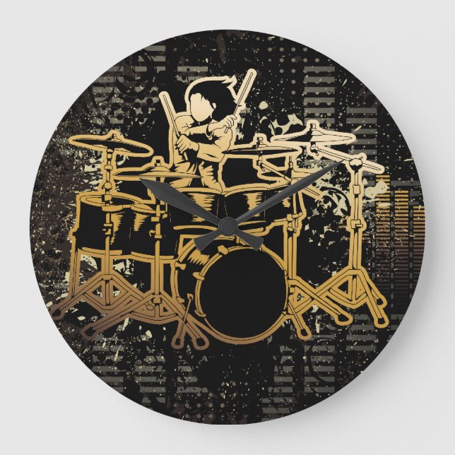 Playing the Drums Clock (Front)