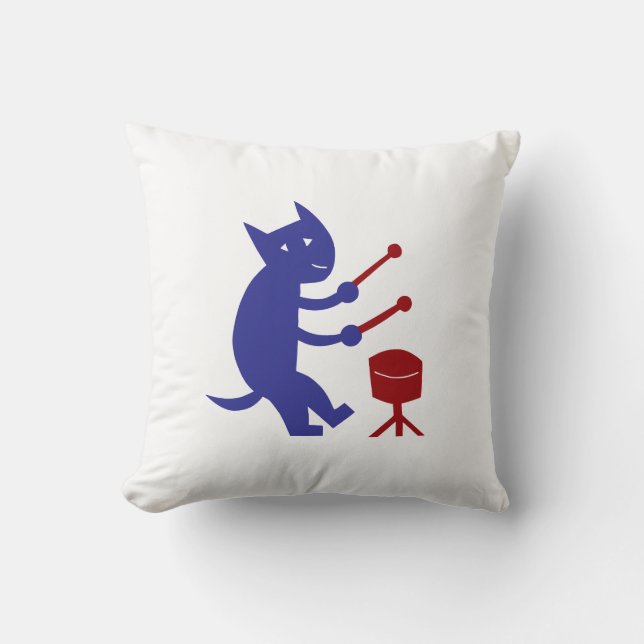 Playing The Drums Cushion (Front)