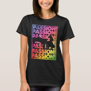 Playing the Grand Piano Colourful Womens Pianist T-Shirt