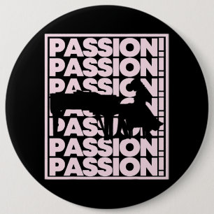 Playing the Grand Piano Pink Womens Pianist 6 Cm Round Badge