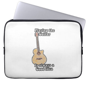 Playing the guitar is always a good idea. vintage laptop sleeve