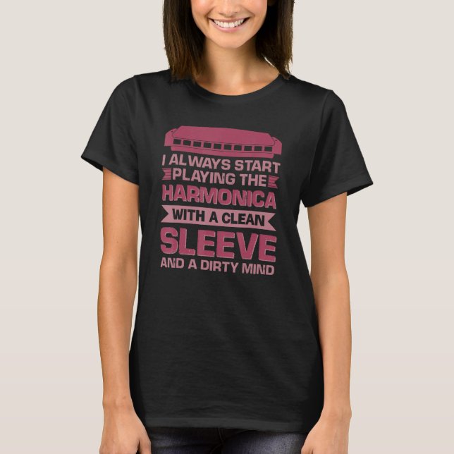 Playing The Harmonica With A Clean Sleeve And A Di T-Shirt (Front)