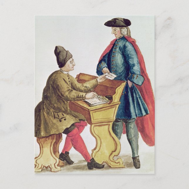 Playing the Venetian Lottery Postcard (Front)